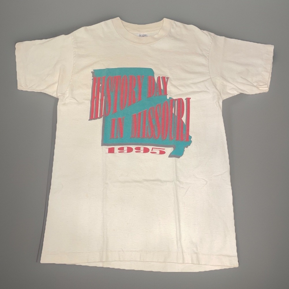 Vintage 1995 History Day in Missouri T-Shirt Medium USA Missouri State Graphic